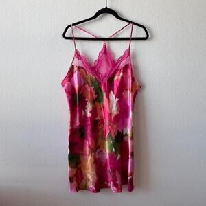 Pink floral slip dress